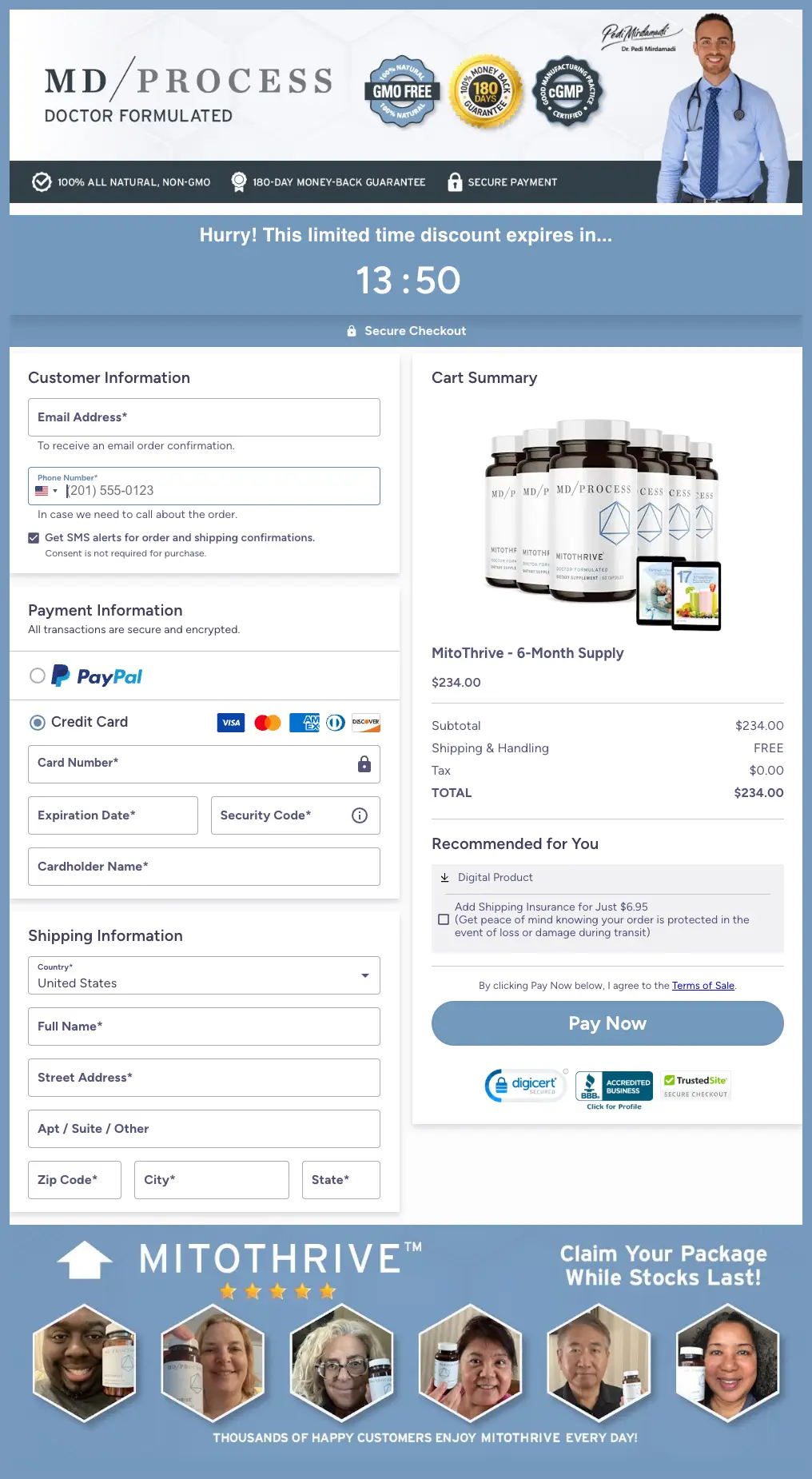 MitoThrive Official Website Secure Order Page